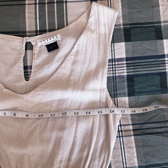 Velvet By Graham & Spencer Dress Womens Sz S Ivory Gauze Pockets Boho Prairie - Picture 10 of 11